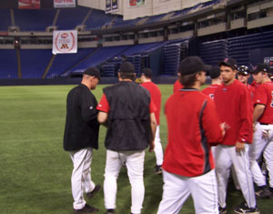 Cocah Fratto with Raiders at Metrodome